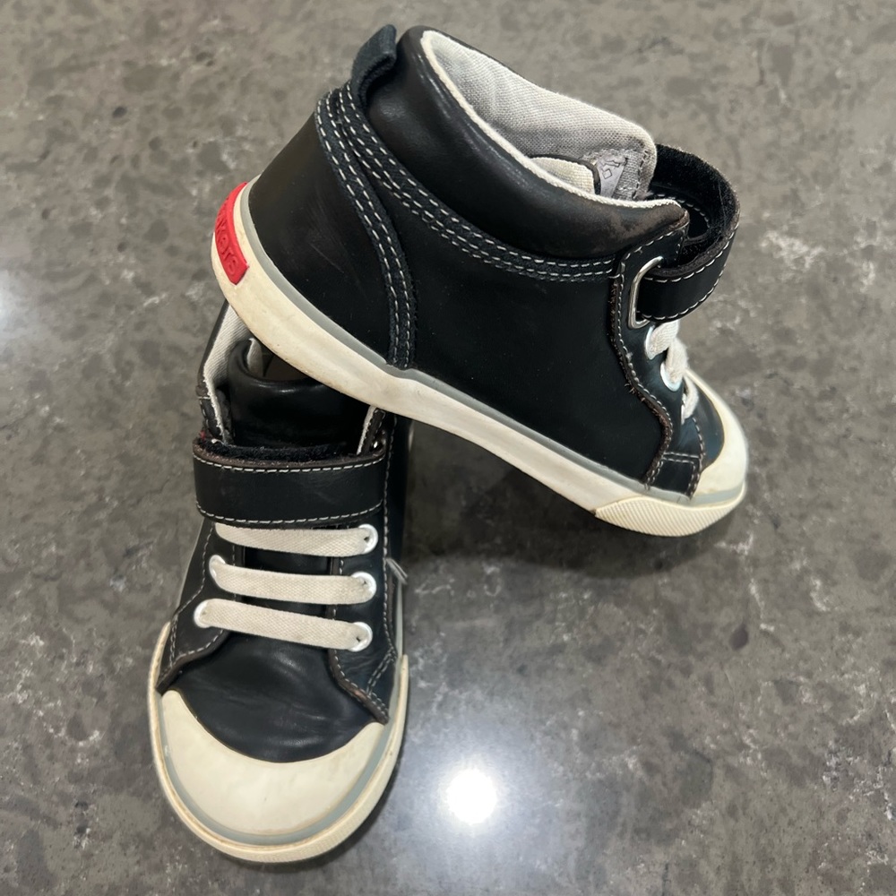 SEE KAI RUN "Peyton" Black Leather High Top Sneakers - Size 11